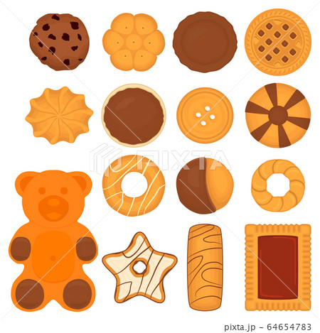 Illustration on theme big set different biscuit, 64654783