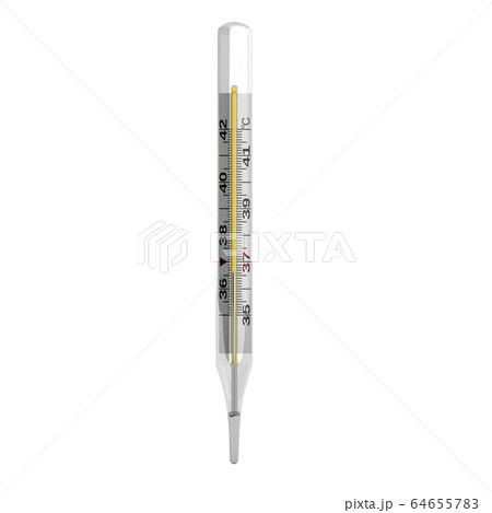 mercury thermometer 3d render on white background 64655783