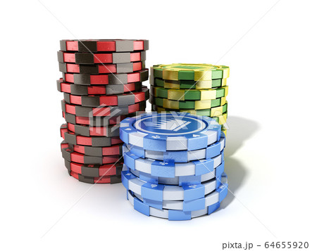 casino color chips isolated on white realistic 3d casino color chips isolated on white realistic 3d 64655920