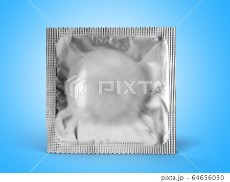 condom pack 3d render on a blue condom pack 3d render on a blue 64656030