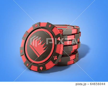 casino red chips isolated on white realistic 3d 64656044