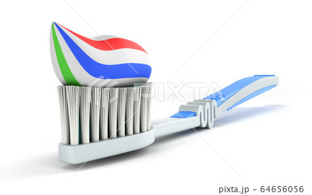 blue toothbrush with toothpaste close up 3d render 64656056