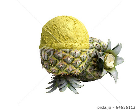 modern concept of fruit ice cream A pineapple ice 64656112