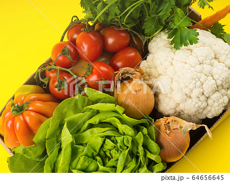 Food, produce delivery or donation box concept Food, produce delivery or donation box concept 64656645