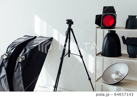 Equipment white photo studio accessories photographer flash Equipment white photo studio accessories photographer flash 64657143