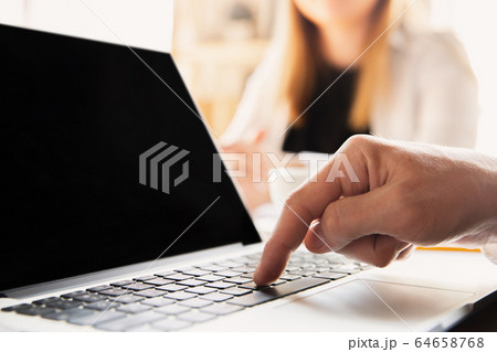 Close up of caucasian male hands, working in office, business, people Close up of caucasian male hands, working in office, business, people 64658768