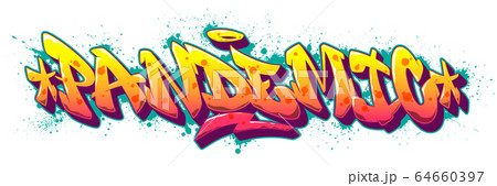 Pandemic font in old school graffiti style. Vector illustration. 64660397