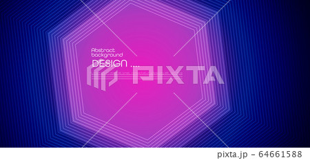 Vector illustration smooth lines in red and dark blue color background. Hi tech digital technology concept. Abstract futuristic, shiny lines background 64661588