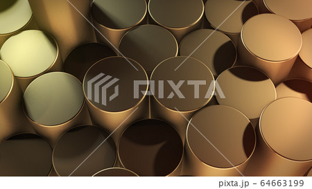 3D rendering of abstract cylindrical geometric 64663199