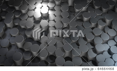 3D rendering of abstract cylindrical geometric metallic surfaces in virtual space 3D rendering of abstract cylindrical geometric metallic surfaces in virtual space 64664468