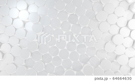 3D rendering of abstract cylindrical geometric white surfaces in virtual space 64664630
