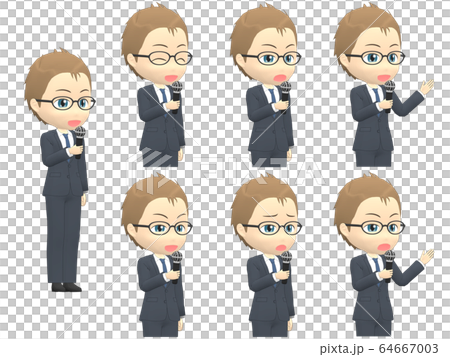 【マイクA】 白人 男性 スーツ ショート 斜め 64667003