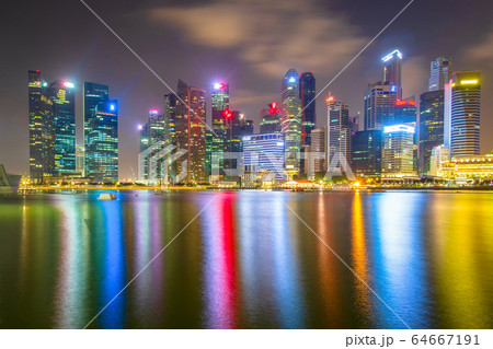 Singapore financial district and business building 64667191