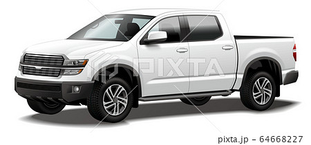 自動車イラスト ピックアップトラック pickup truck 商用車 オリジナルデザイン 64668227