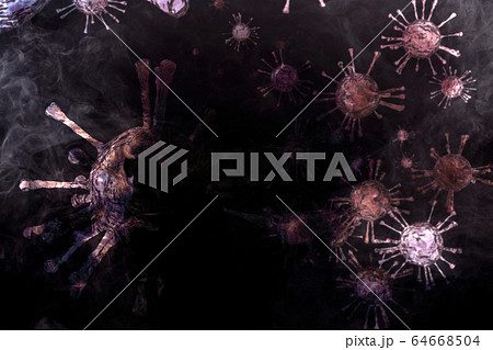 Corona Virus or Covid-19 3D render model in many Corona Virus or Covid-19 3D render model in many 64668504