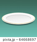 白い皿にゴールドライン 64668697