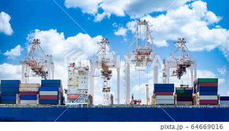 Harbor cargo cranes shipping port equipment, 64669016