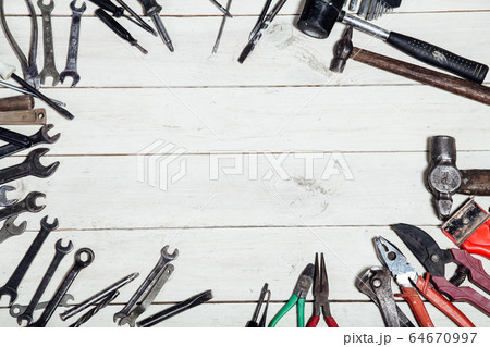 construction hammers screwdriver repair tool pliers on the board construction hammers screwdriver repair tool pliers on the board 64670997