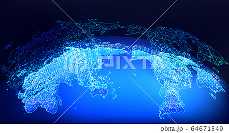 世界地図とネットワークビジネスイメージ 世界地図とネットワークビジネスイメージ 64671349