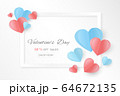 Heart shapes paper cut style for valentine's day sale white background,invitation and brochure template.Off sale for shopping at shop. 64672135