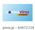 Coronavirus and outbreak texts and virus purple cell with blue background.wallpaper and banner template. 64672138