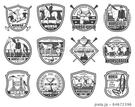 Horse races, equestrian polo sport club badges Horse races, equestrian polo sport club badges 64672396