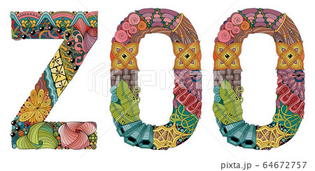 Word ZOO. Vector decorative zentangle object 64672757