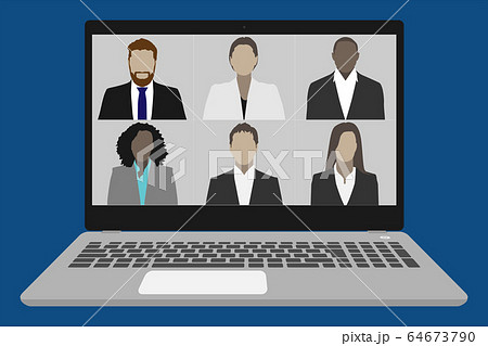 Video conference on a laptop vector illustration Video conference on a laptop vector illustration 64673790
