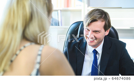 Businessman listen to candidate answers, Job interview, Human resources (HR), Talent management 64674086