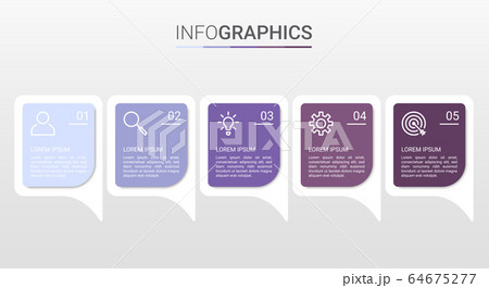 Business data visualization, infographic template with 5 steps on gray background, vector illustration Business data visualization, infographic template with 5 steps on gray background, vector illustration 64675277
