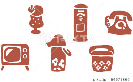 昭和レトロ柄シームレスパタン 64675366