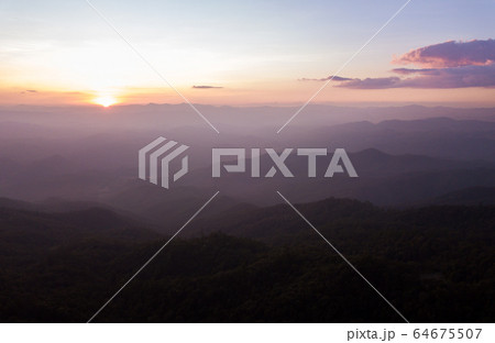 colorful dramatic sky with cloud at sunset  in the 64675507