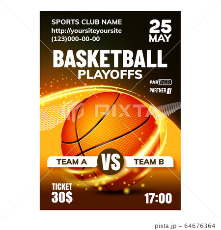 Basketball Sport Promotional Flyer Poster Vector 64676364