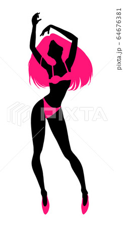 Girl Sensual Silhouette Set with Red Underwear Illustration Stock Vector -  Illustration of people, women: 80758869