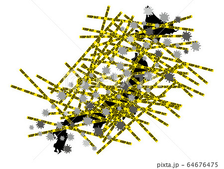日本地図とウイルス 64676475