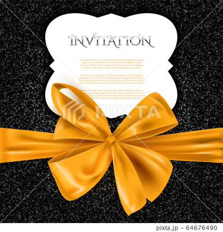 Invitation card with black glitter and realistic Invitation card with black glitter and realistic 64676490