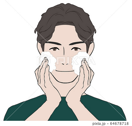 泡をつける男性 泡をつける男性 64678718