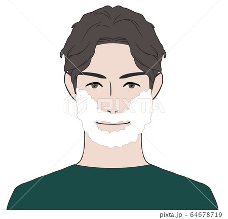 ひげを剃る男性 64678719