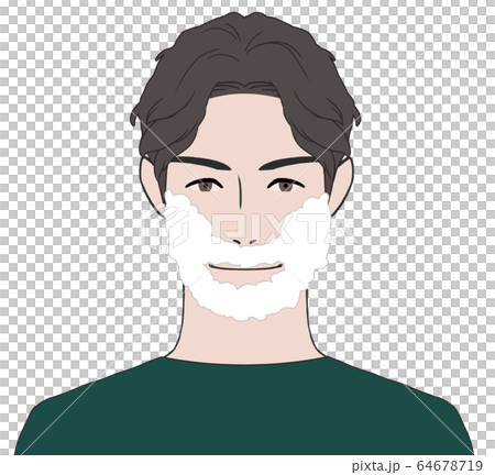 ひげを剃る男性 64678719