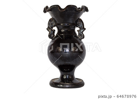 Old Decorative Ceramic Vase Isolated on White Old Decorative Ceramic Vase Isolated on White 64678976