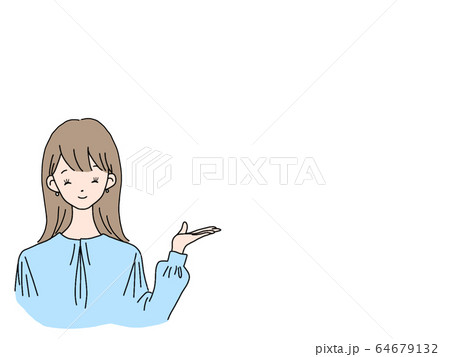 女性 ポーズ ロング 茶髪 肌色 ふきだし 女性 ポーズ ロング 茶髪 肌色 ふきだし 64679132