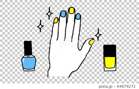 マニキュアを塗った片手 シンプル のイラスト素材 マニキュアを塗った片手 シンプル のイラスト素材