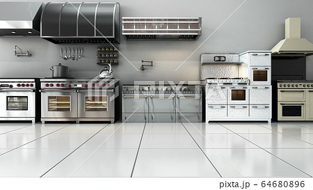 kitchen appliances in supermarcket 3d render image 64680896