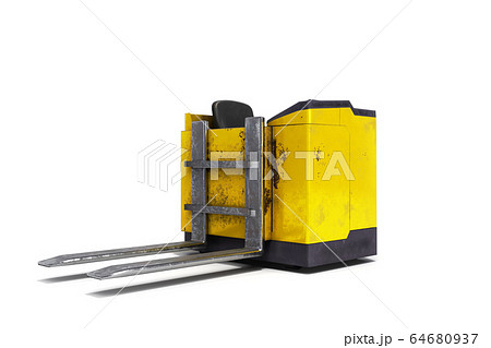 Forklift loader isolated 3D render on white 64680937