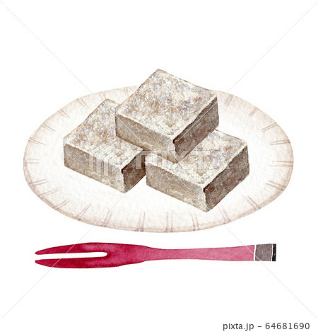 きんつば 和菓子 水彩 イラスト きんつば 和菓子 水彩 イラスト 64681690