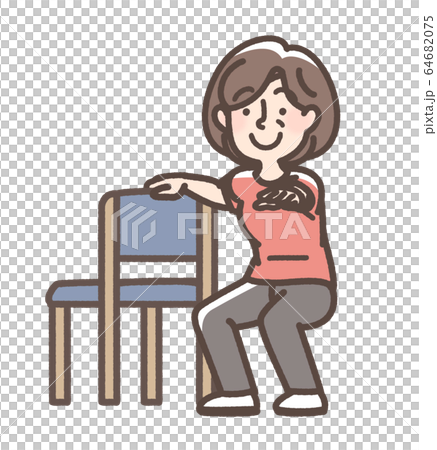 備有深蹲女性中年椅子 64682075