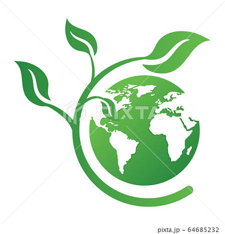 Ecology concept icon with earth and leaves. Ecology concept icon with earth and leaves. 64685232