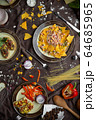 Mexican food mix colorful background Mexico 64685965