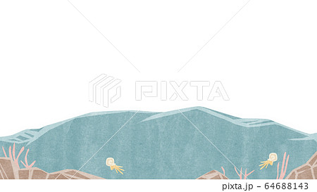 古代海中風景フレームイラスト 64688143