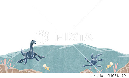海中で泳ぐエラスモザウルス 64688149